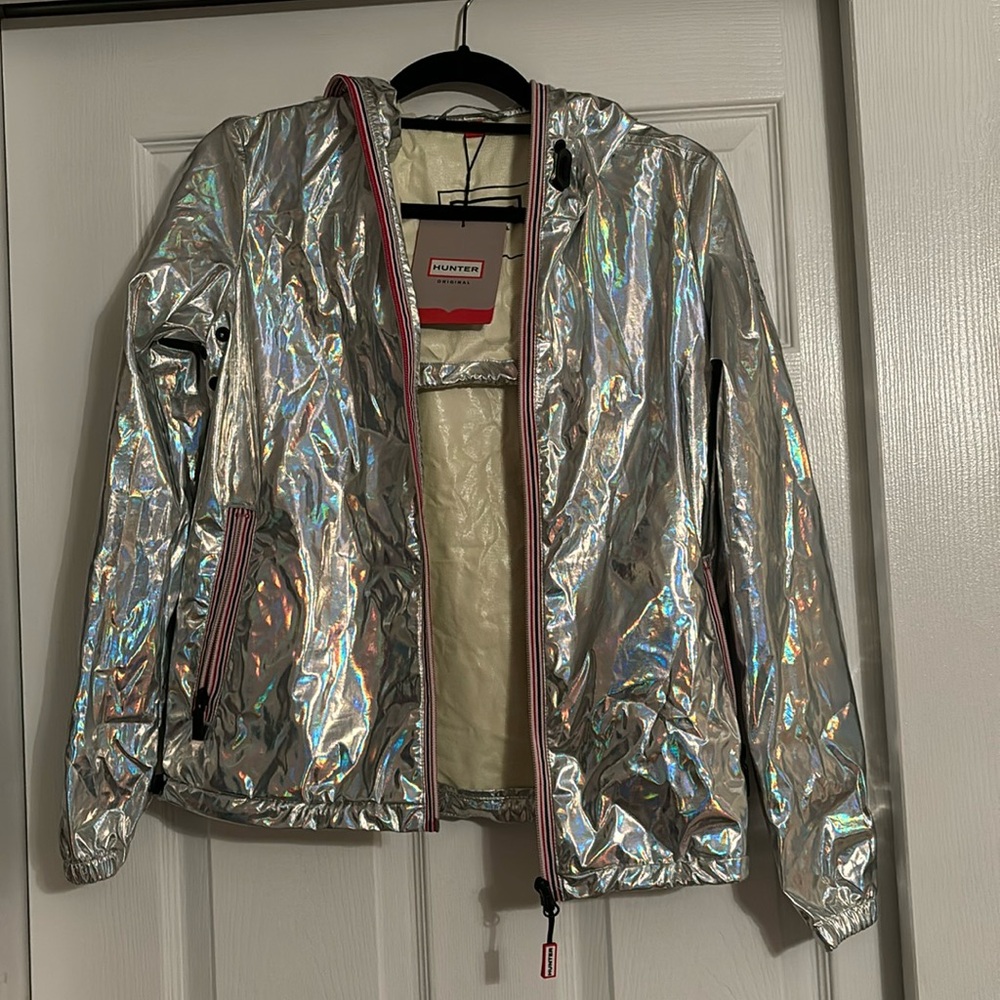 NWT Hunter holographic rain jacket